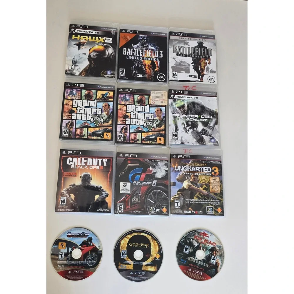 PlayStation 3 PS3 Game Lot of 12 GTA V Call of Duty Battlefield Uncharted 3 GT5